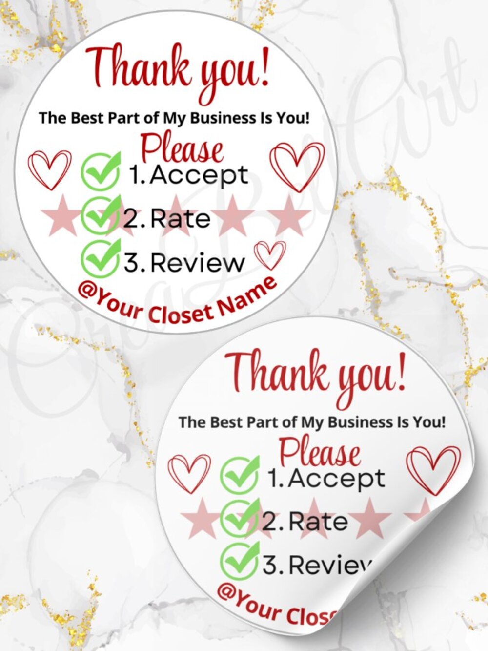 60 Pack Stickers with Personalization Rate Me Stickers 2 inch Glossy